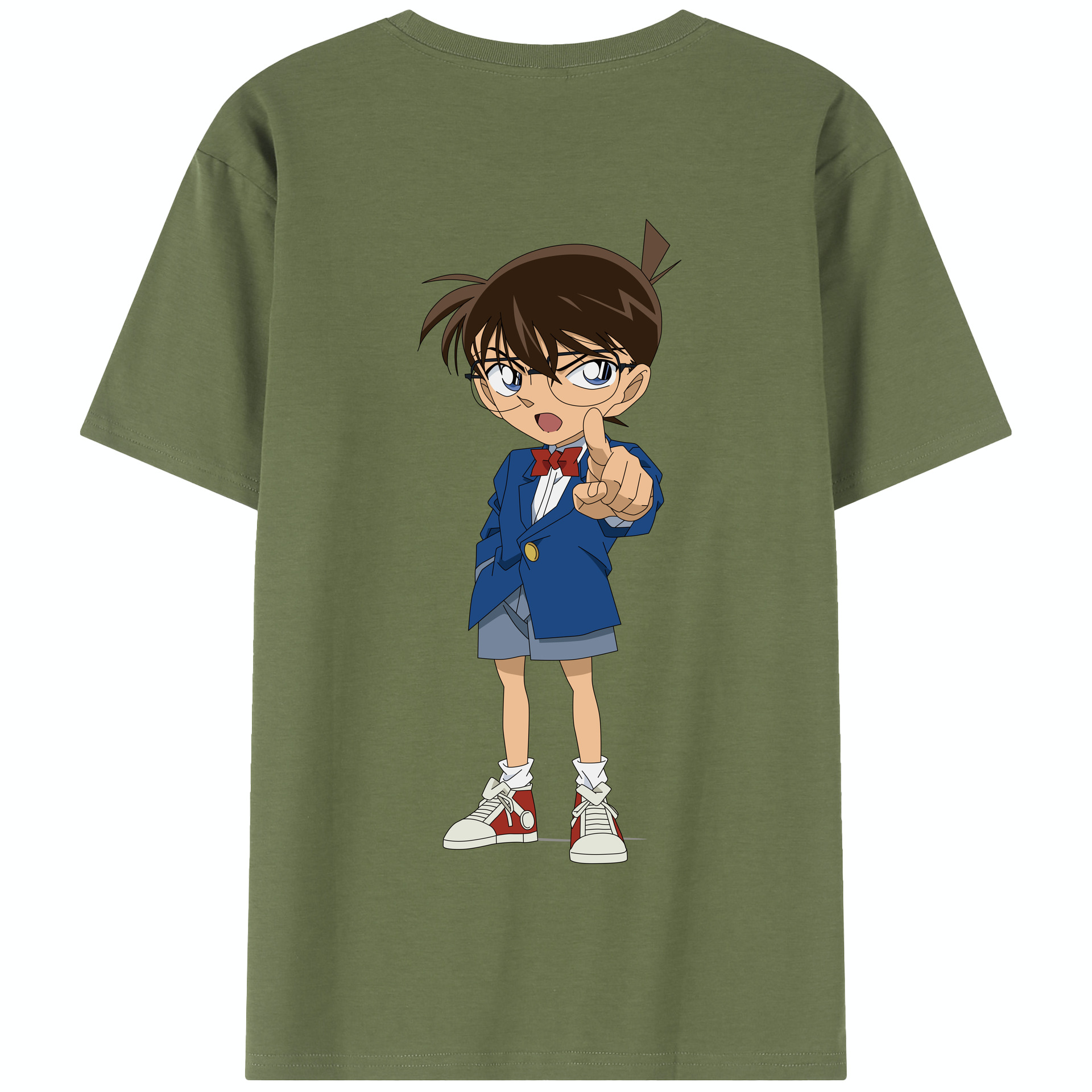 （画像用） 名探偵コナン 江戸川 コナン Detective Conan Conan Edogawa 綿100％半袖Tシャツ（背面プリント）